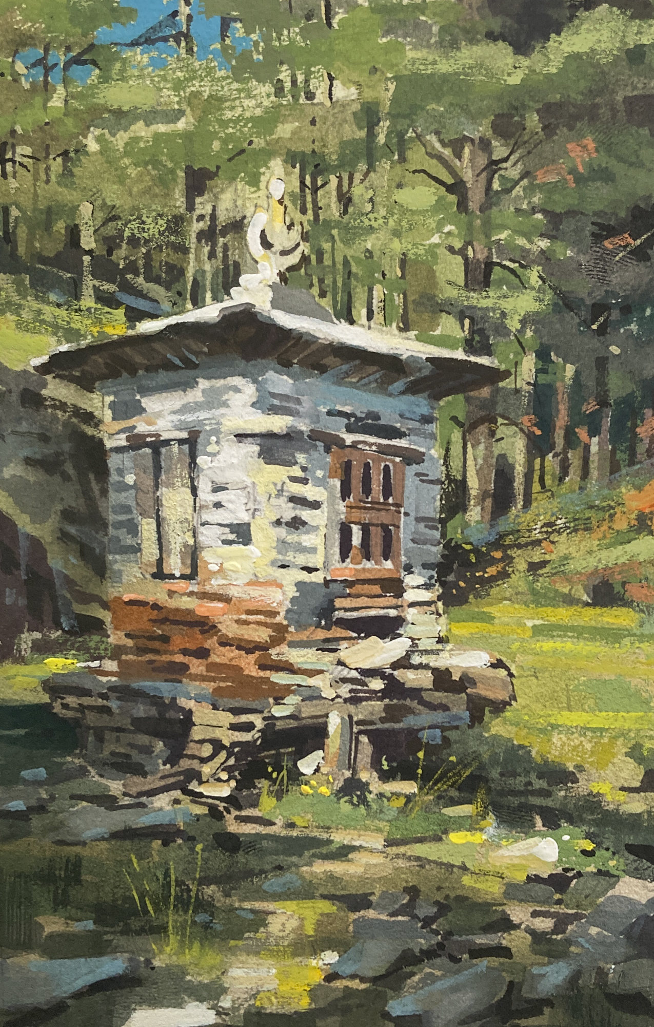 【F15号】分光 油画 原画 oil paintings 6-25 Gouache Sketching: Landscape - Watts Atelier